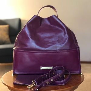 ❤️RARE Zac Posen large plum purple tote bag purse